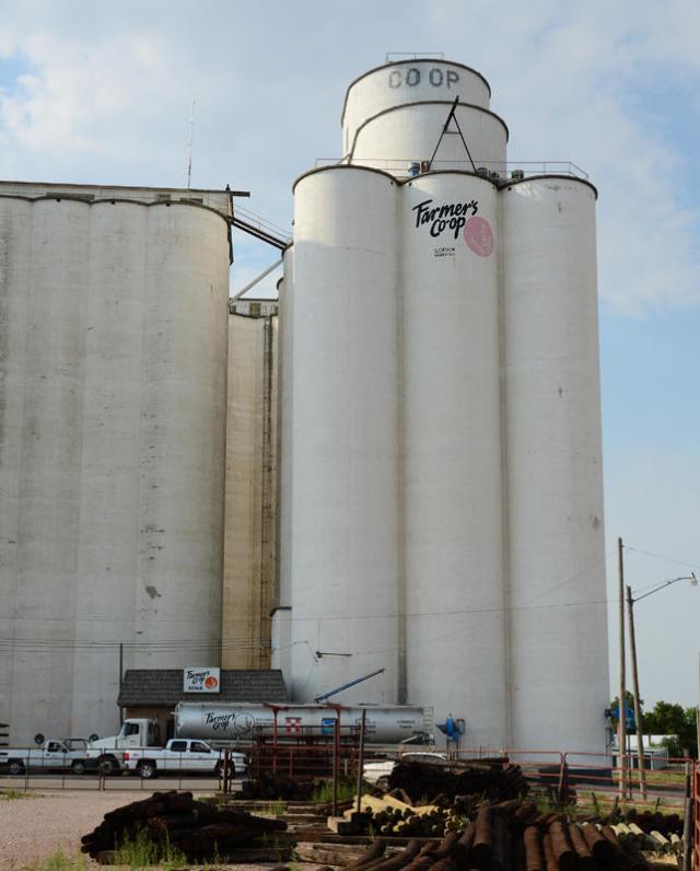 A side view of the Mayer Osborn elevator