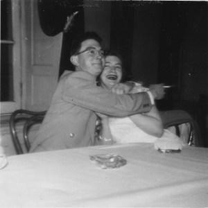 Johnny Hassman and Virginia Slusher celebrate her business school graduation. Photo from the Virginia Slusher archive. 