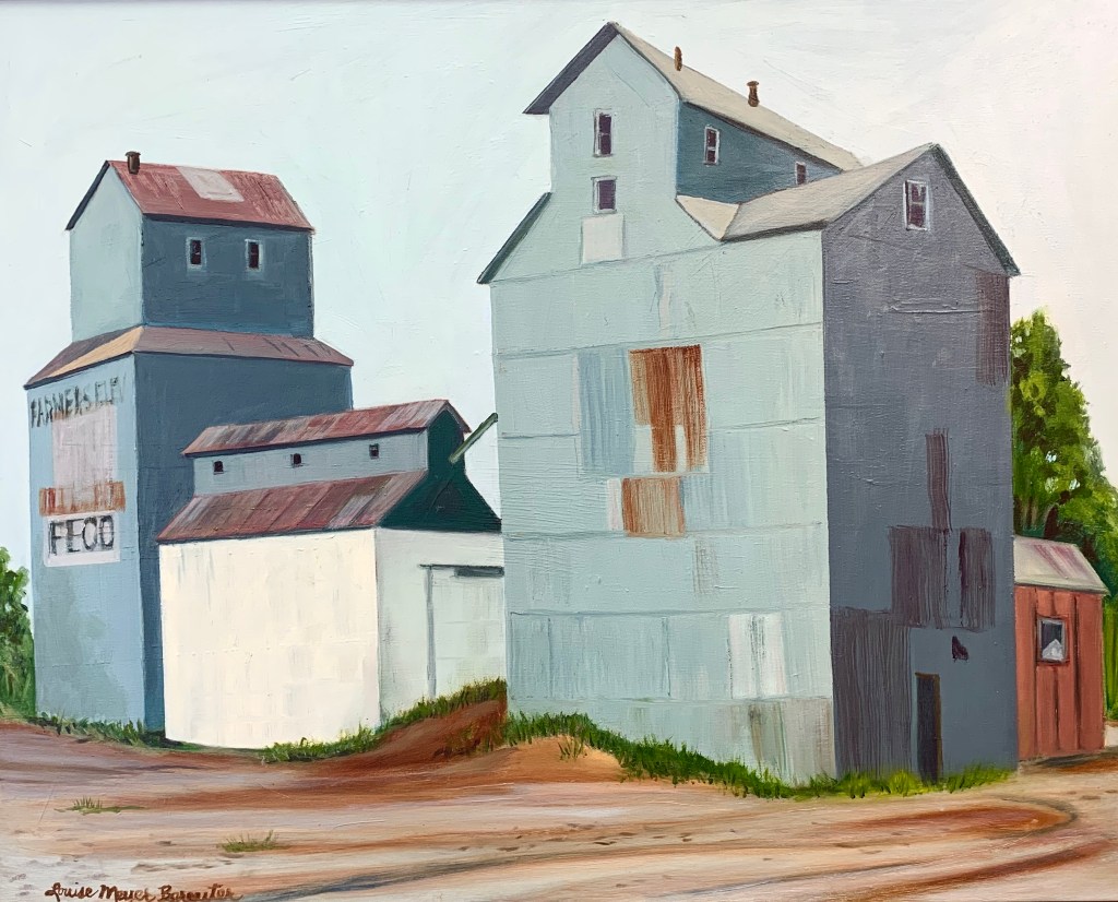Louise Bereuter, "Tekamah Elevator," oil and canvas on board.